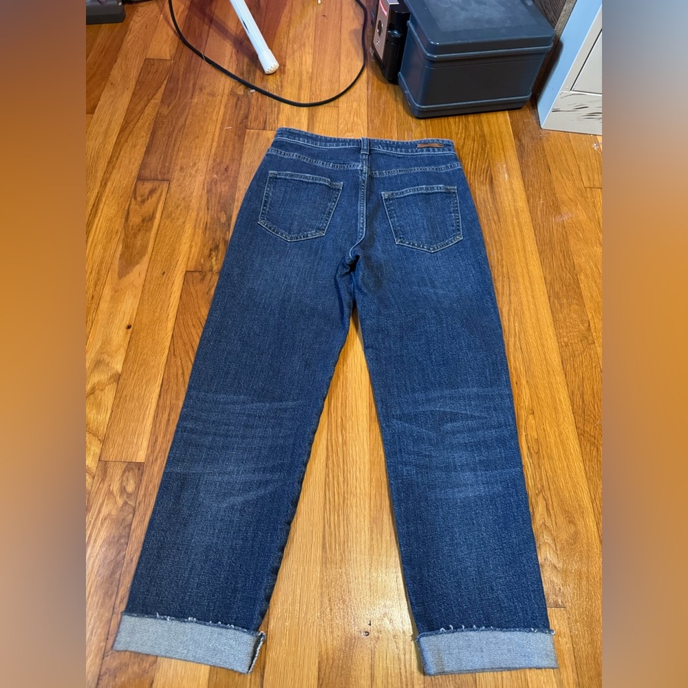pilcro and leatherpress cuffed straight leg jeans by anthropologie - Picture 5 of 7